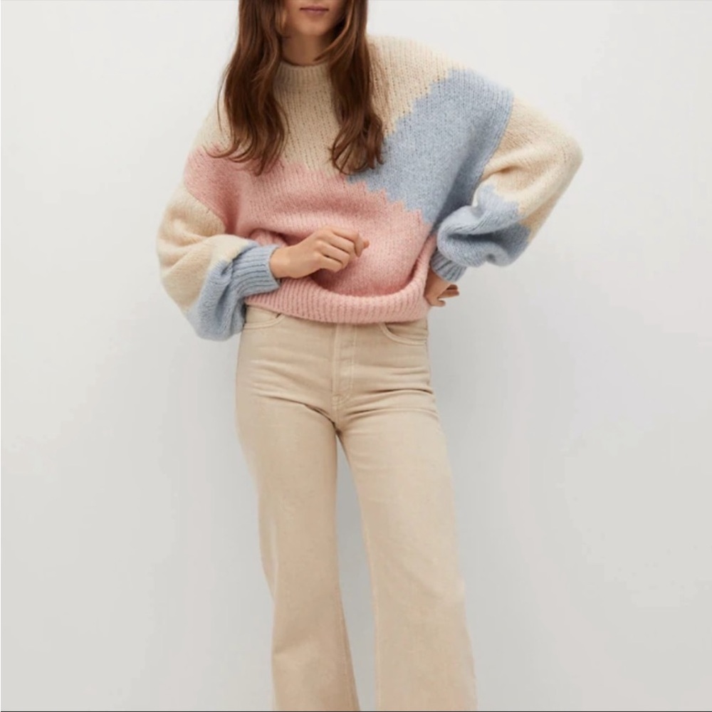 Mango multicolor pastel sweater